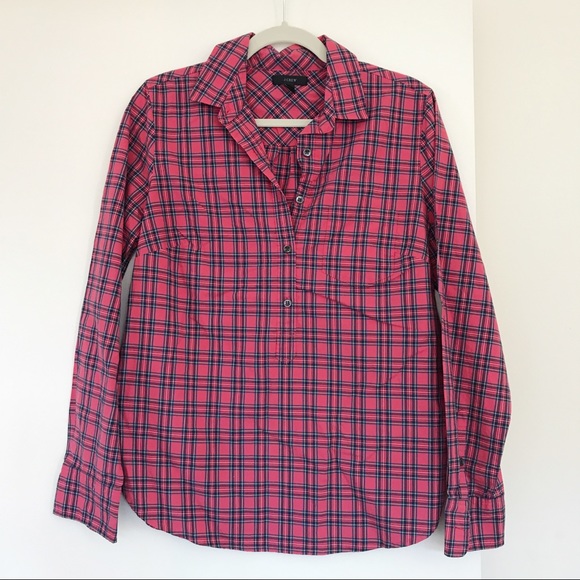 BRAND NEW!! J. Crew Red Tartan Popover Shirt - Picture 4 of 6